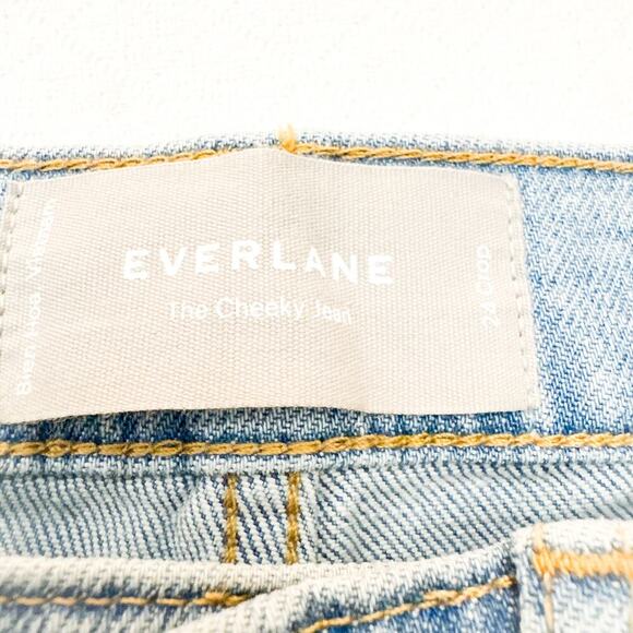 Everlane The Cheeky Jean Light Wash Denim Straight Leg Zip Fly Size 24 Crop - Picture 7 of 9